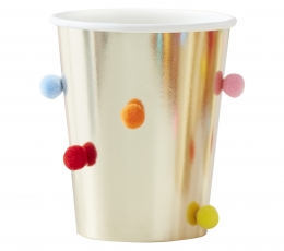 Чашки золотистые с цветными клубнями (8 шт./255 мл) 