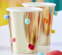 Чашки золотистые с цветными клубнями (8 шт./255 мл)  1