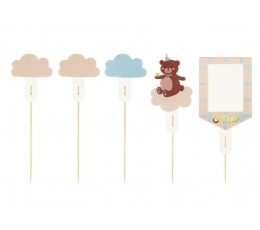 Декоративные шпажки "День рождения мишки" (5 vnt.)