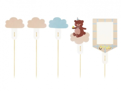 Декоративные шпажки "День рождения мишки" (5 vnt.)