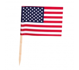Декоративные шпажки-флажки "Америка" (30 шт)