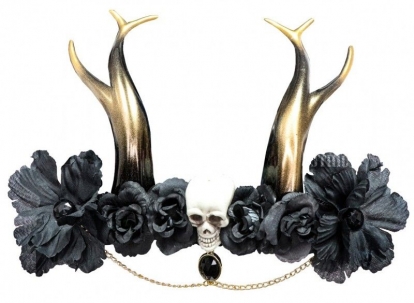 Декоративный головной убор "Золотые рога с черепом"