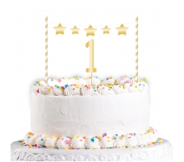 Декорация для торта "Первый день рождения", золото