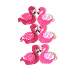 Декорация - наклейки "Фламинго" (6 шт./4x5 см)