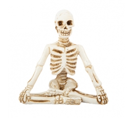 Декорация "Сидящий скелет", белое (7,3х7,5 см)