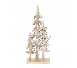 Деревянное украшение "Снежные елочки" (14x5x31 см).