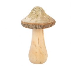 Деревянное украшение "Золотой гриб" (9х13 см)
