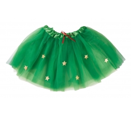 Детская юбка-пачка, зеленая со звездами