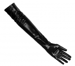 Длинные перчатки, черная кожа 2