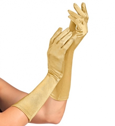 Длинные перчатки, золотистые.