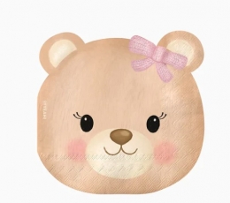 Фигурные салфетки «Розовый мишка» (20 шт.)