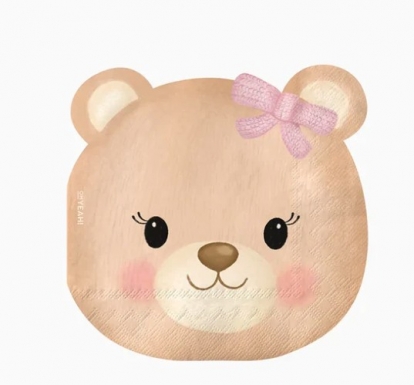 Фигурные салфетки «Розовый мишка» (20 шт.)