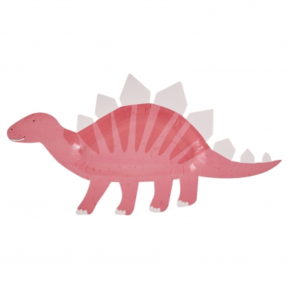Фигурные тарелки "Розовые динозавры" (8 шт./30x16 см) 