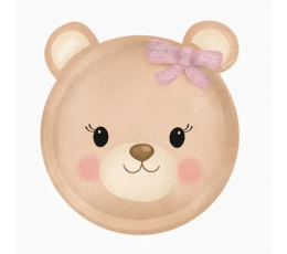 Фигурные тарелки "Розовый медведь" (6 шт./20х22 см)