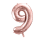 Фольгированный шарик цифра "9", цвета розового золота (85 см)