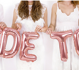 Комплект фольгированных шаров "Bride to be", цвета розового золота (35 см) 1