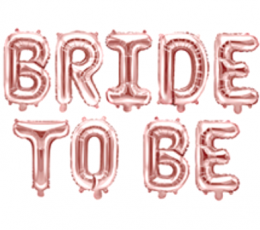 Комплект фольгированных шаров "Bride to be", цвета розового золота (35 см)