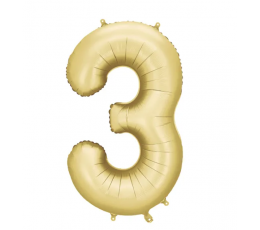 Фольгированные шары "3", золотые (86 см), матовые