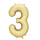 Фольгированные шары "3", золотые (86 см), матовые