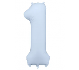 Фольгированный шар "1", пастельно-голубой (85 см)