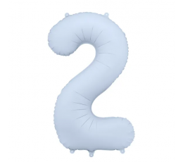 Фольгированный шар "2", пастельно-голубой (85 см)