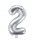 Фольгированный шар "2", серебристый (35 см)