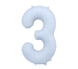 Фольгированный шар "3", пастельно-голубой (85 см)