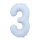Фольгированный шар "3", пастельно-голубой (85 см)