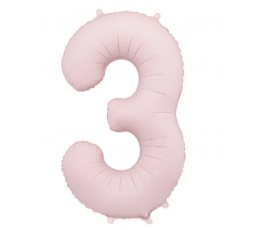 Фольгированный шар "3", пастельно-розовый (85 см)