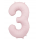 Фольгированный шар "3", пастельно-розовый (85 см)