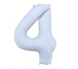 Фольгированный шар "4", пастельно-голубой (85 см)