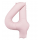 Фольгированный шар "4", пастельно-розовый (85 см)