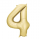 Фольгированный шар "4", золотой (86 см), матовый