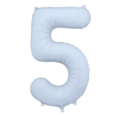 Фольгированный шар "5", пастельно-голубой (85 см)