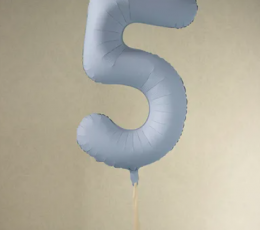 Фольгированный шар "5", пастельно-голубой (85 см) 1