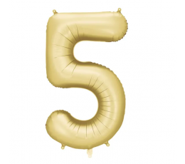 Фольгированный шар "5", золотой (86 см), матовый