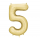 Фольгированный шар "5", золотой (86 см), матовый