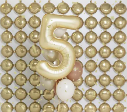 Фольгированный шар "5", золотой (86 см), матовый 1