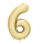Фольгированный шар "6", золотой (86 см), матовый