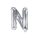 Фольгированный шар буква «N», серебряный, 35 см
