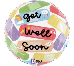 Фольгированный шар "Get well soon патчи" (46 cm)