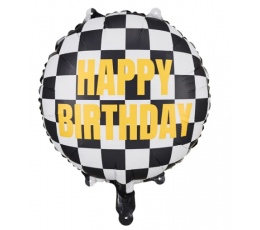 Фольгированный шар "Happy Birthday Race" (45 см) 