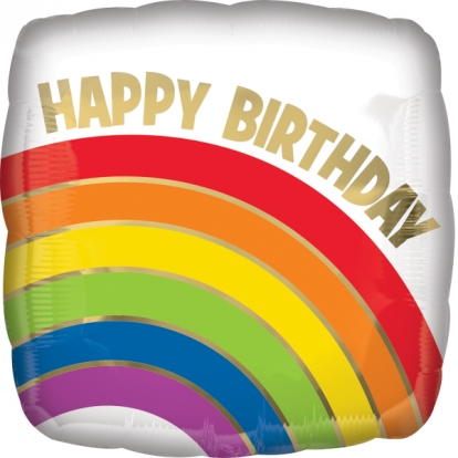 Фольгированный шар "Happy Birthday rainbow" (43 см) 