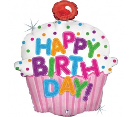 Фольгированный шар "Кекс на день рождения" (61 см)