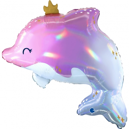 Фольгированный шар "Королевский дельфин" (69 см)