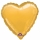 Фольгированный шар на палочке "Сердце", золото (23см)