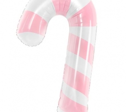 Фольгированный шар "Розовая Рождественская палочка" (50х82 см).