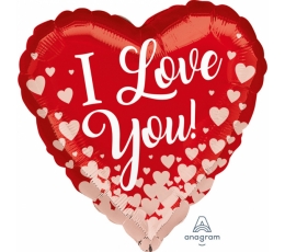 Фольгированный шар-сердечко "I love you" (43 см)