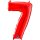 Фольгированный шар-цифра «7», красный (66 см)