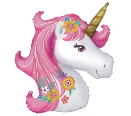 Фольгированный шар "Цветочный единорог" (74х76 см)